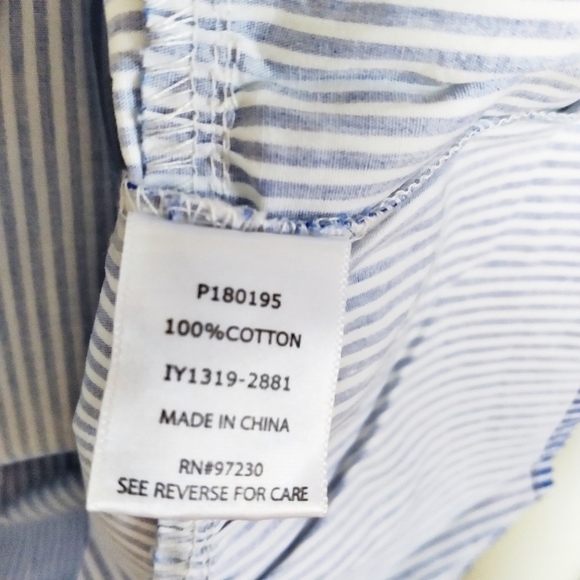 Absolutely Famous Striped Lace Detail Peasant Blouse - Picture 7 of 9